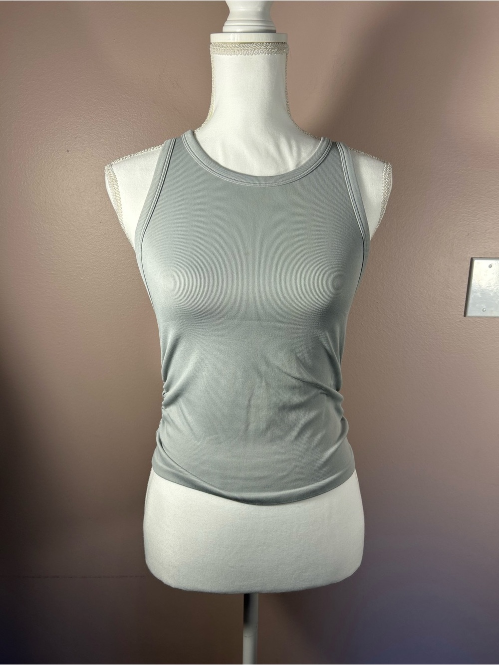 Light Gray Women's Racerback Crewneck Tank Top
